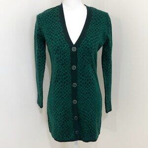 Isaac mizrahi live green cardigan sweater NWOT